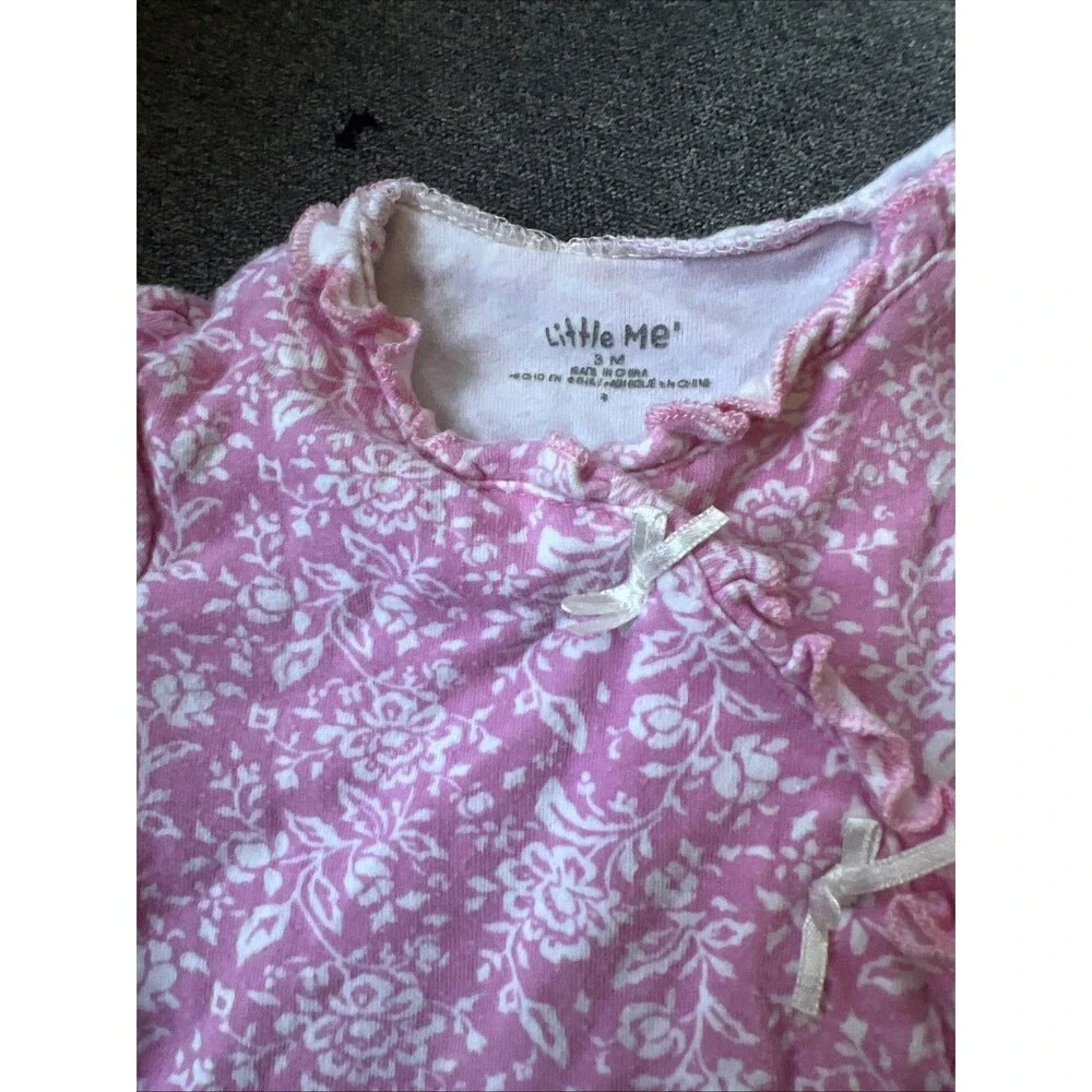 Little Me pink Ruffle Footie Bamboo‎ 3m
